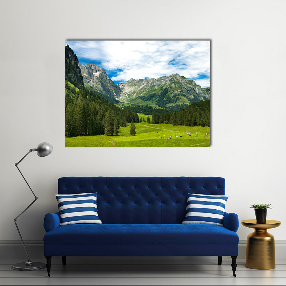 Arnibach Valley Near Engelberg Canvas Wall Art