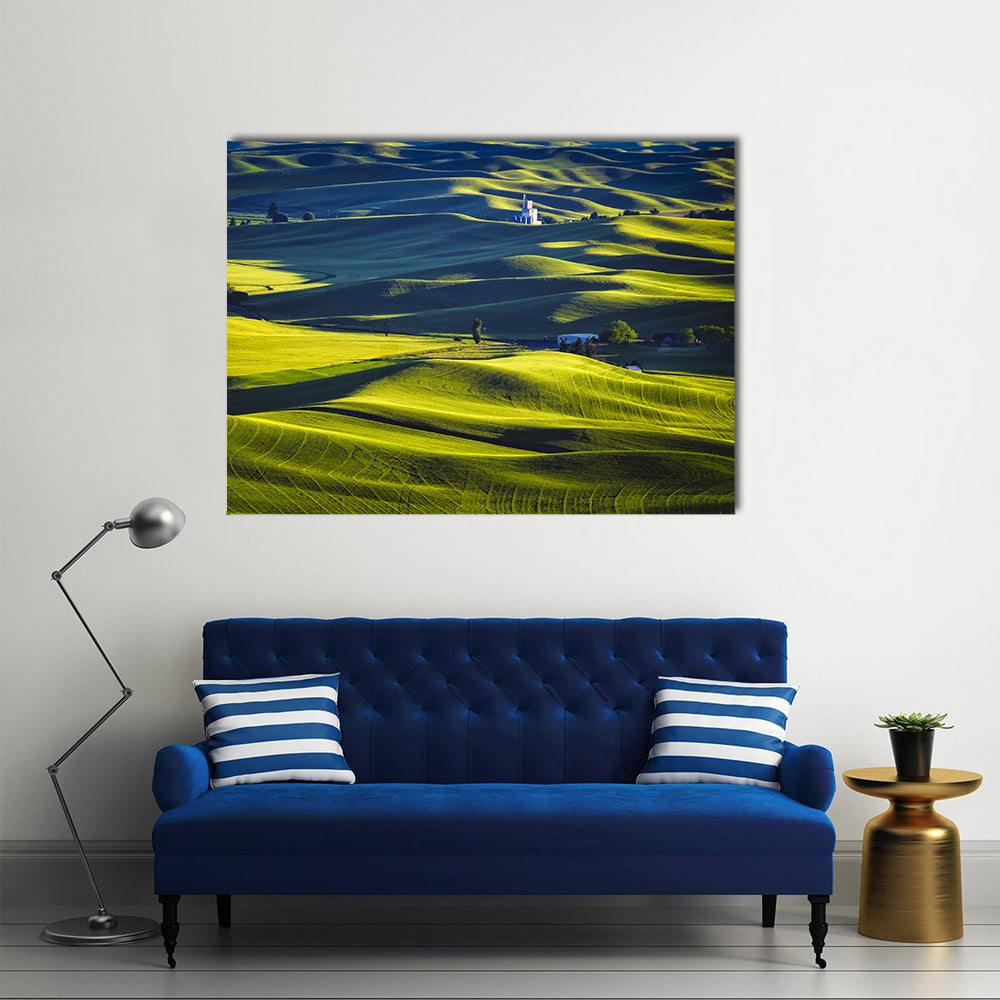 Palouse Rolling Hills at Sunset Canvas Wall Art