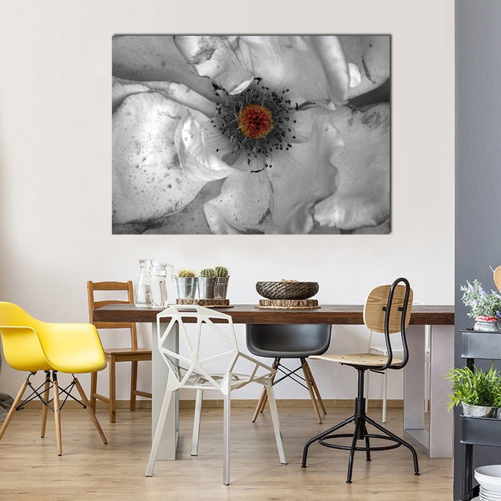 Selective Color Macro Flower Canvas Wall Art