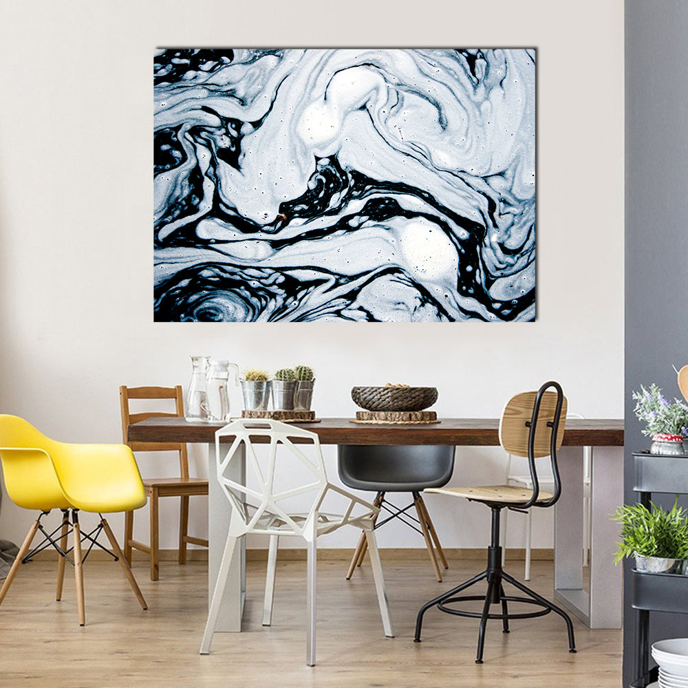 Water Foam Marble Abstract Canvas Wall Art