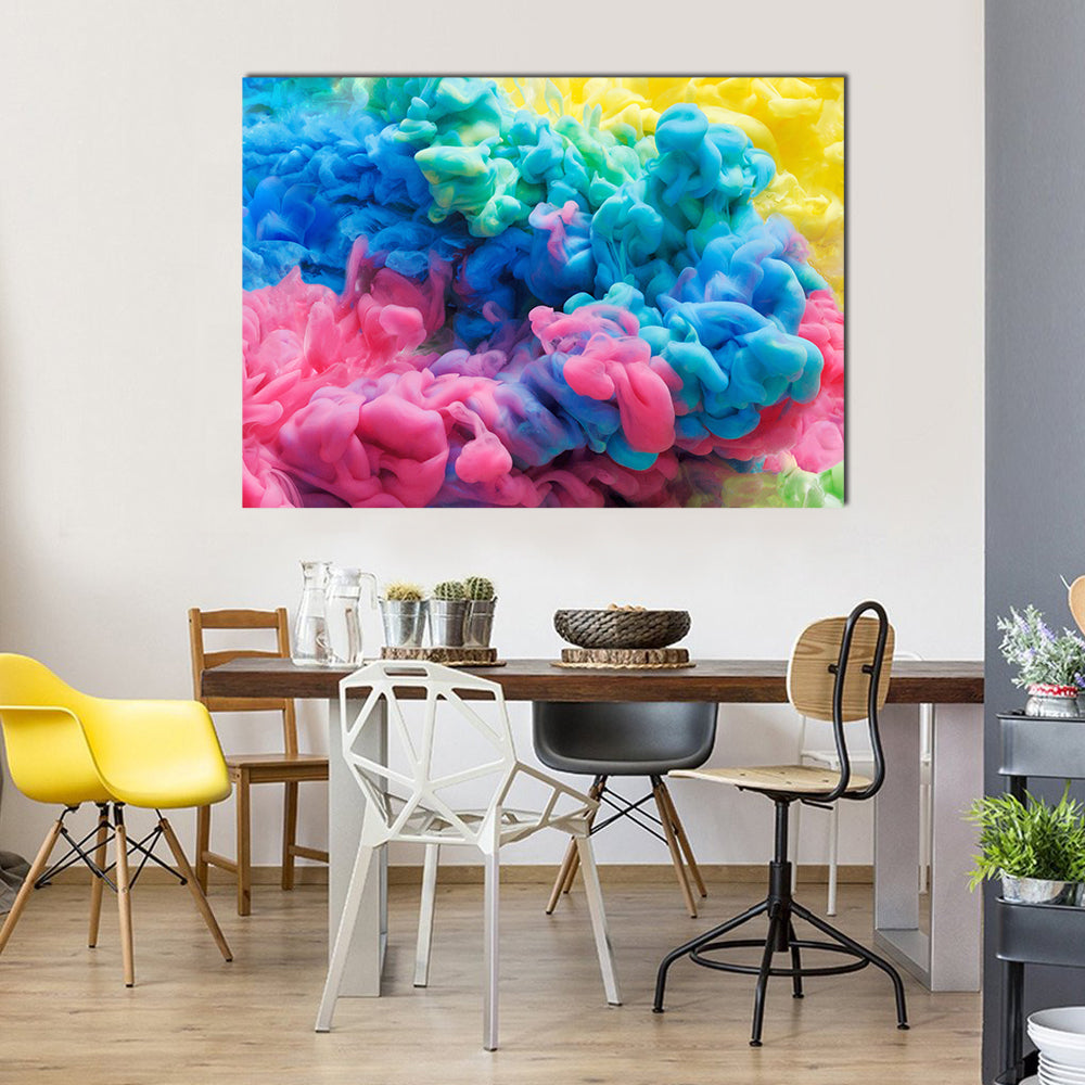 Colorful Acrylic Ink Swirls Canvas Wall Art