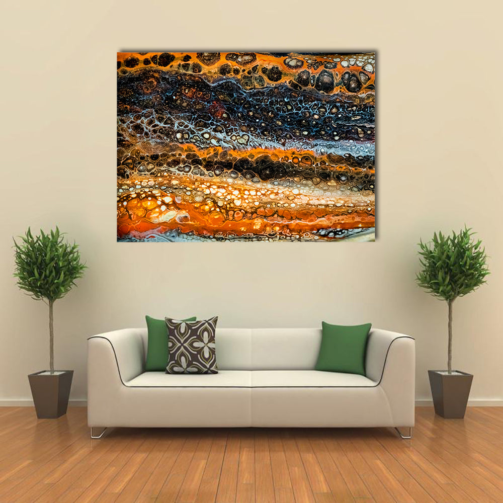 Liquid Painting With Cells Canvas Wall Art