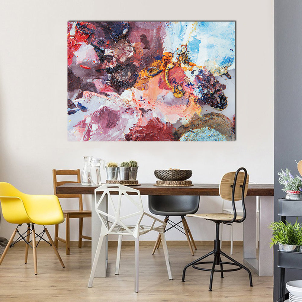 Multicolored Impasto Brushstrokes Canvas Wall Art