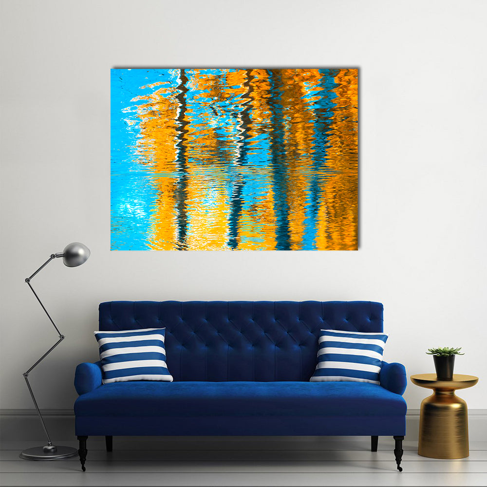 Autumn Reflections In Water Canvas Wall Art