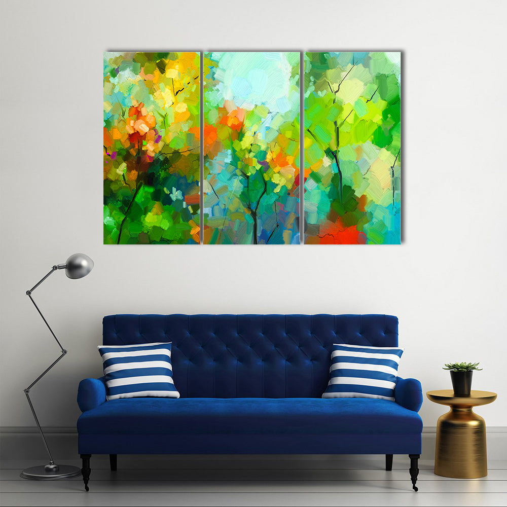 Spring Forest Abstract Canvas Wall Art