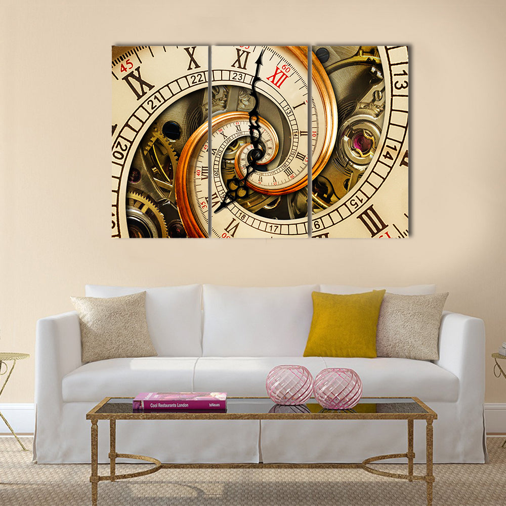 Antique Old Clock Canvas Wall Art