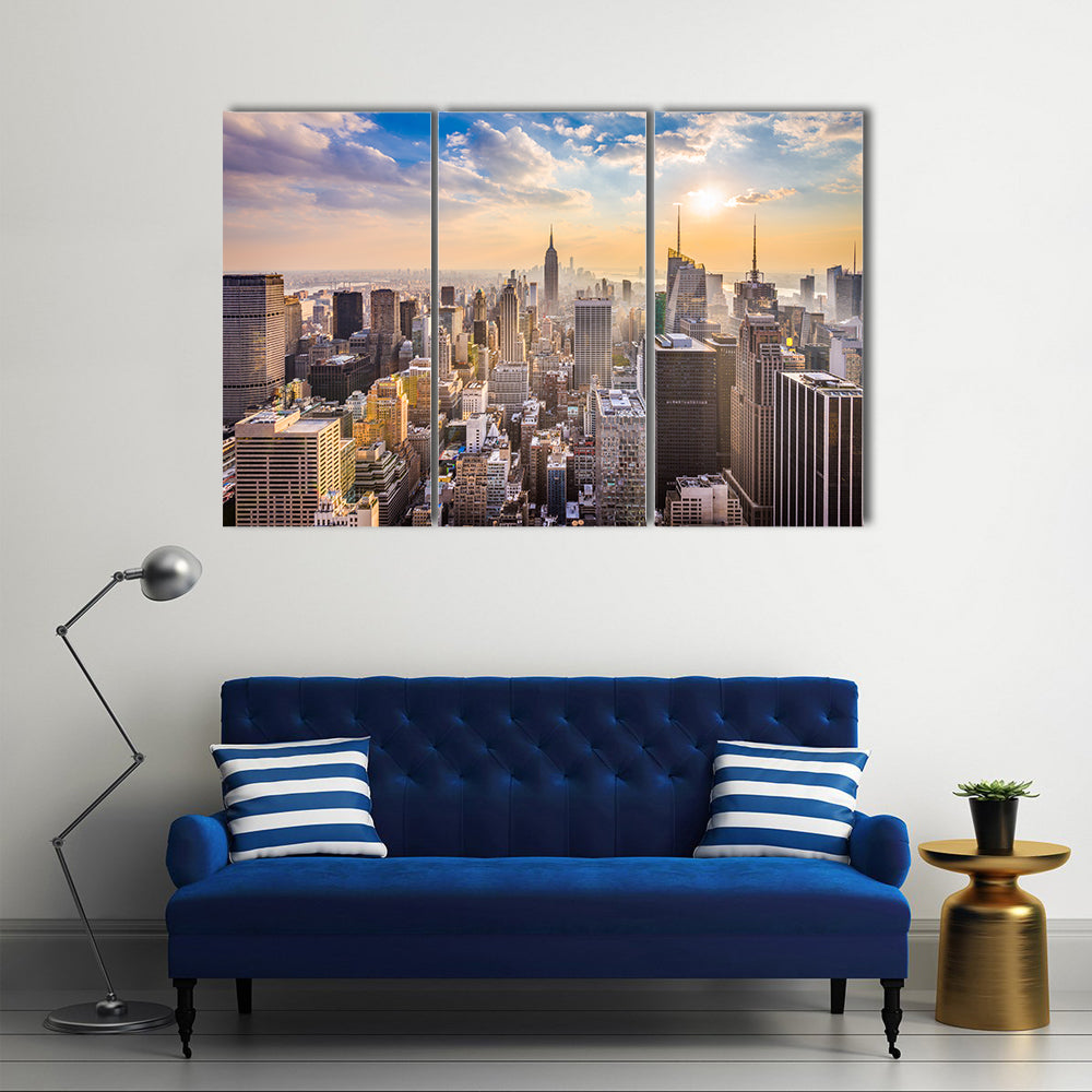 Manhattan Skyline with Empire State Building Canvas Wall Art