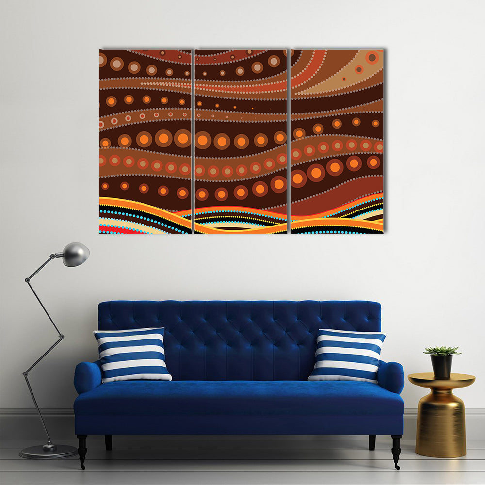 Indigenous-inspired Dot Landscape Canvas Wall Art