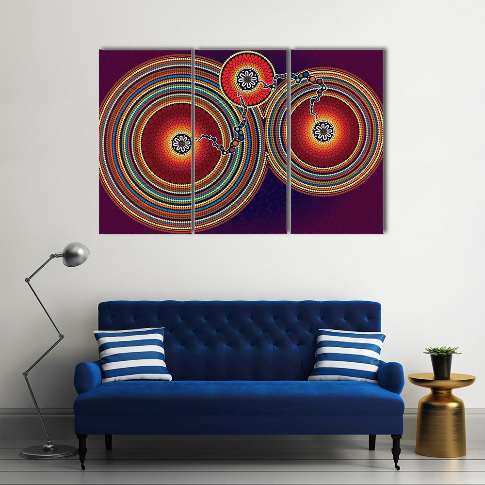 Aboriginal Dot Mandala Connection Canvas Wall Art