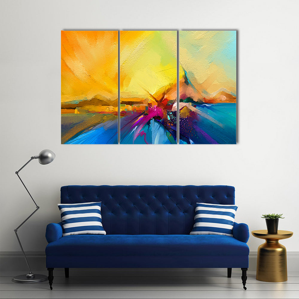 Sail on Sea Abstract Landscape Canvas Wall Art