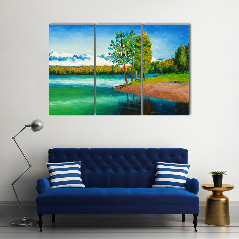 Peaceful Mountain Lake Canvas Wall Art