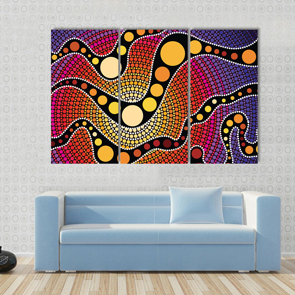 Colorful Dot Connection Canvas Wall Art