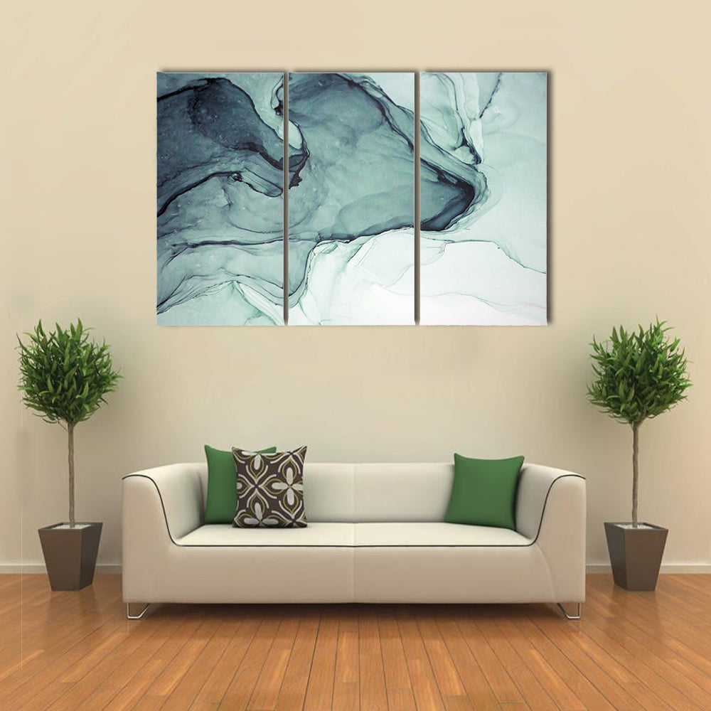 Teal Alcohol Ink Abstract Canvas Wall Art