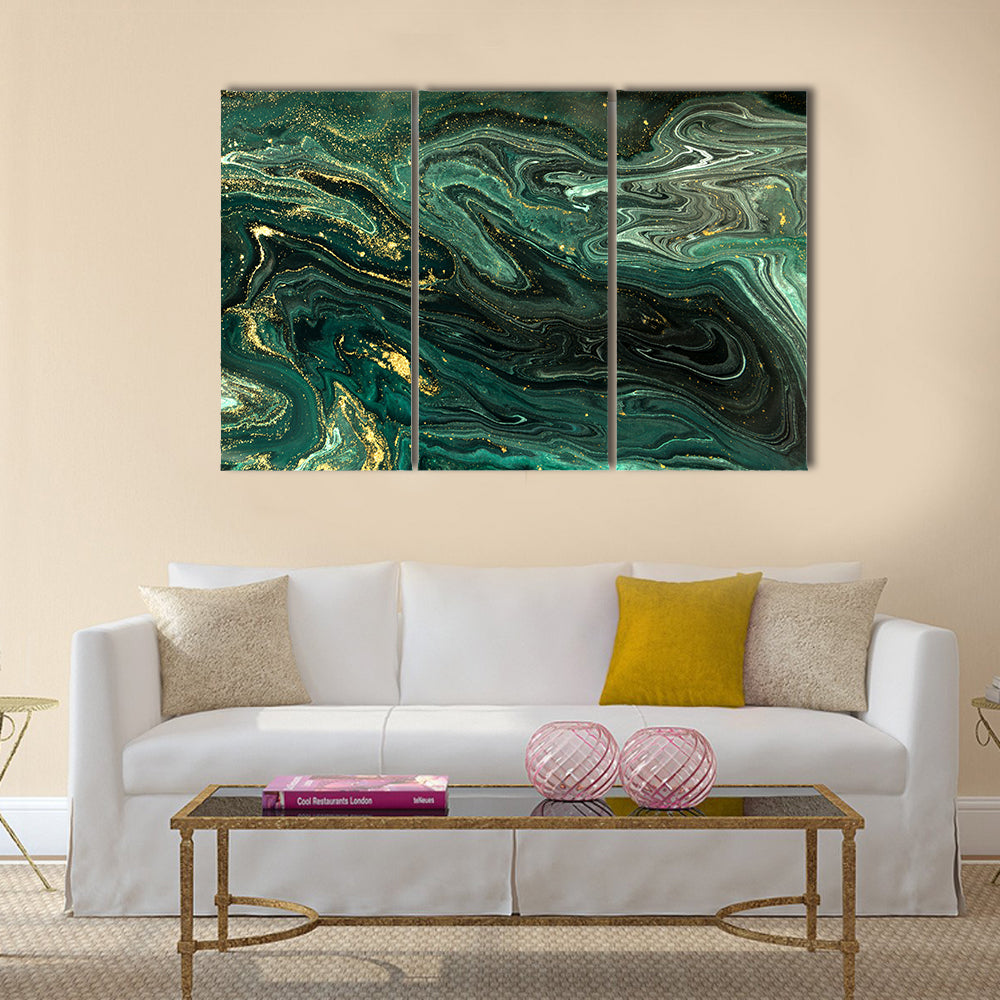 Green Marble Acrylic Pattern Canvas Wall Art