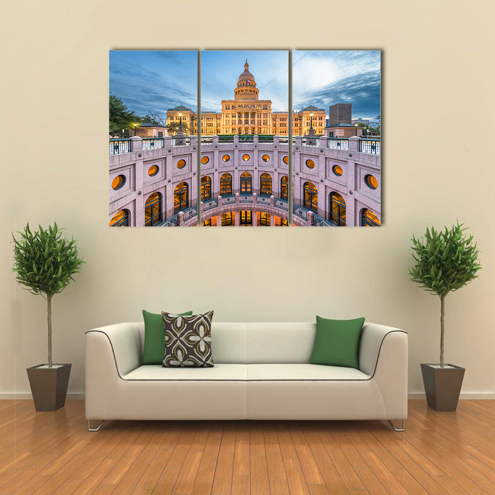 Austin State Capitol at Blue Hour Canvas Wall Art