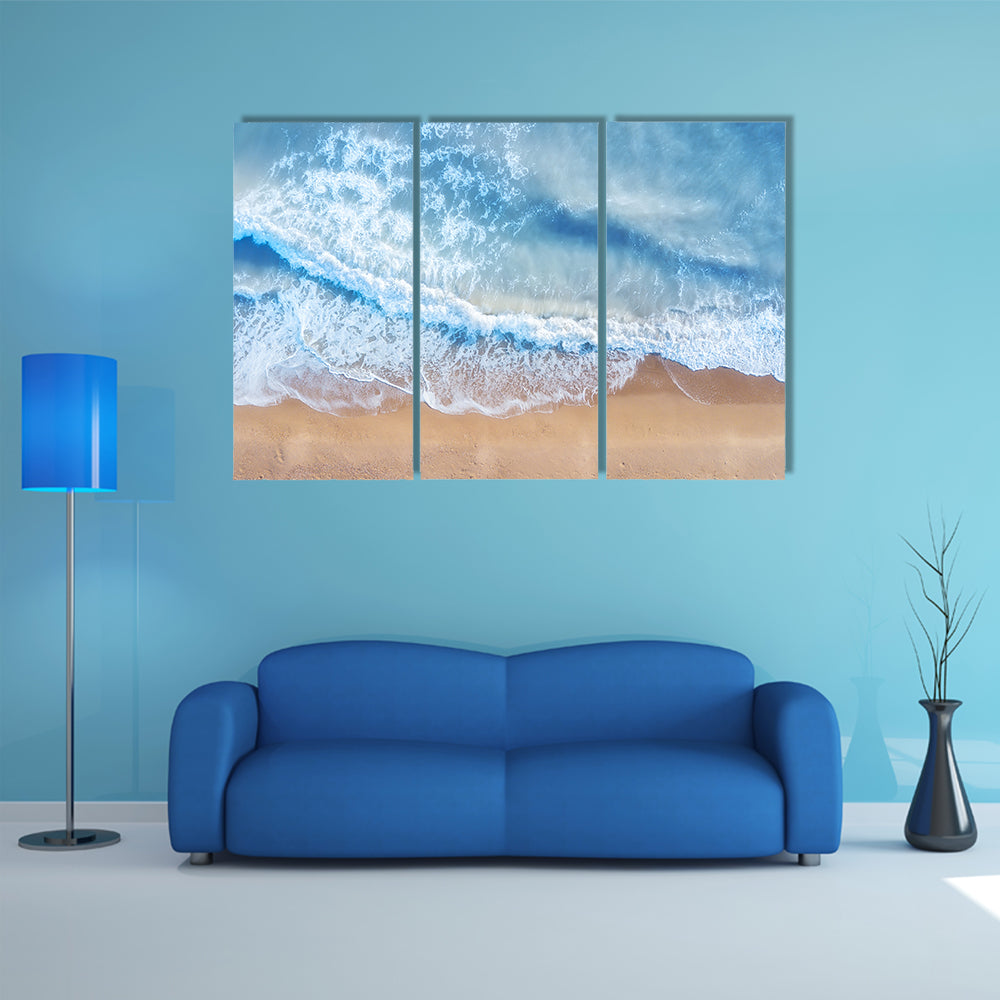 Beach And Waves From Top Canvas Wall Art