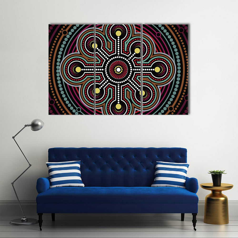 Aboriginal Dot Mandala Design Canvas Wall Art