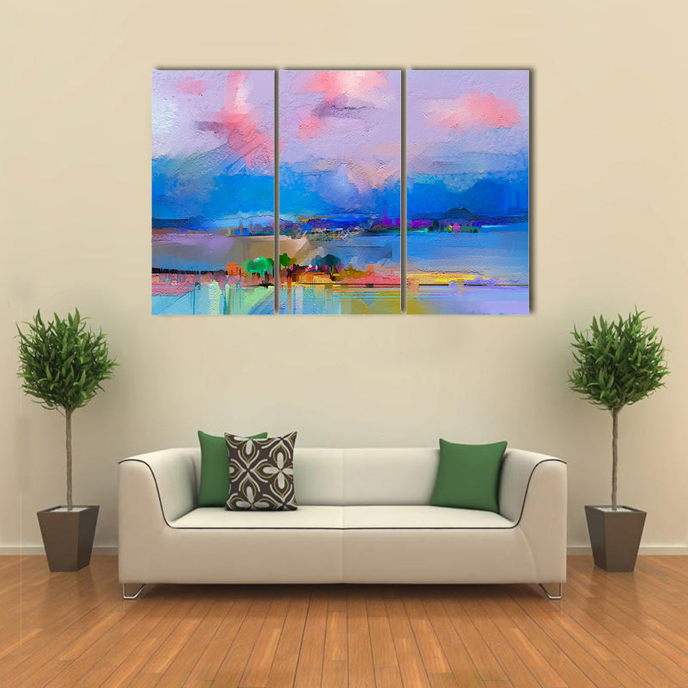 Colorful Sky Abstract Landscape Canvas Wall Art