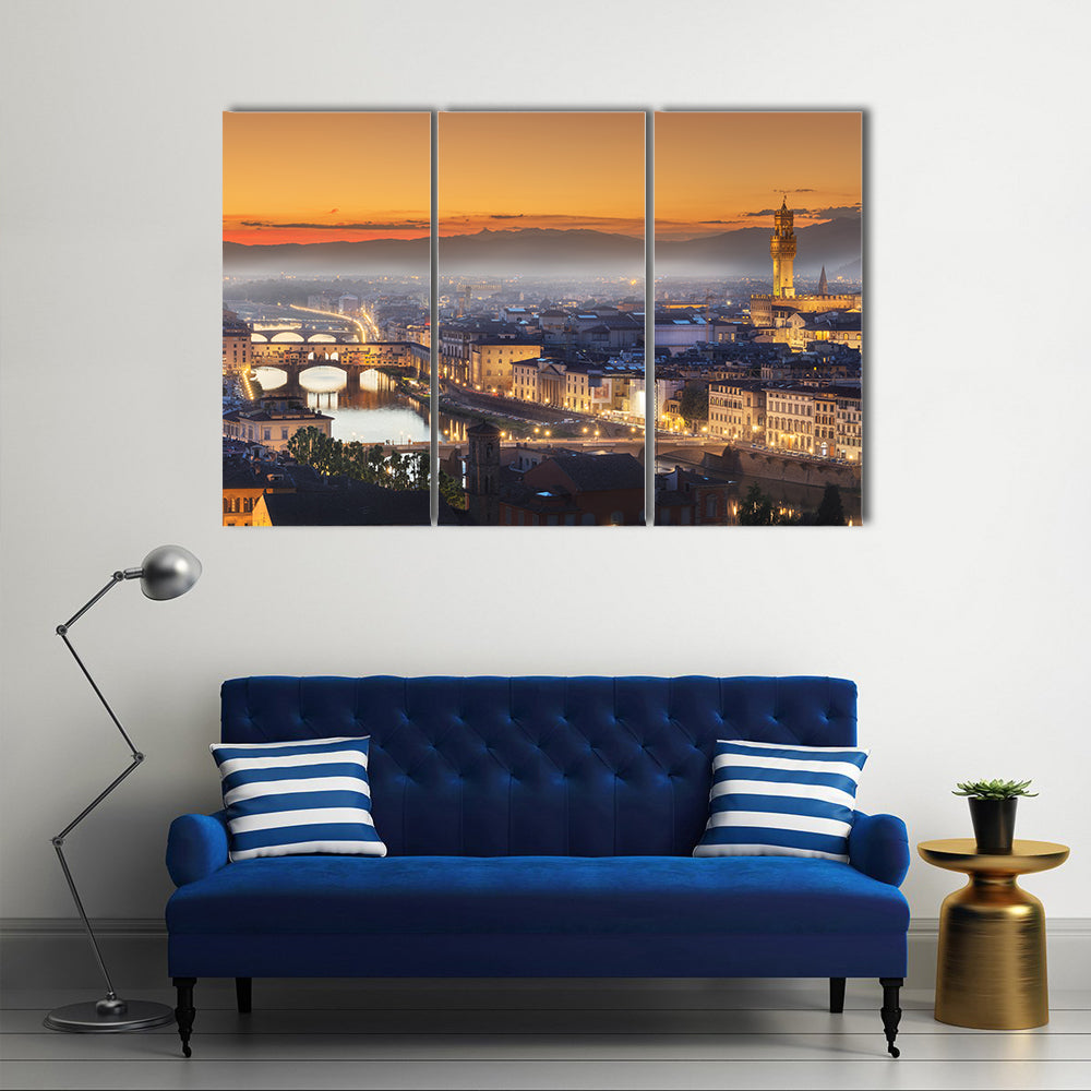 Florence During Sunset Canvas Wall Art