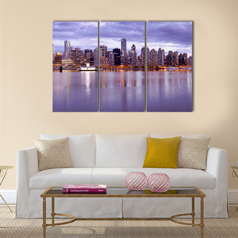 Vancouver Skyline In Canada Canvas Wall Art