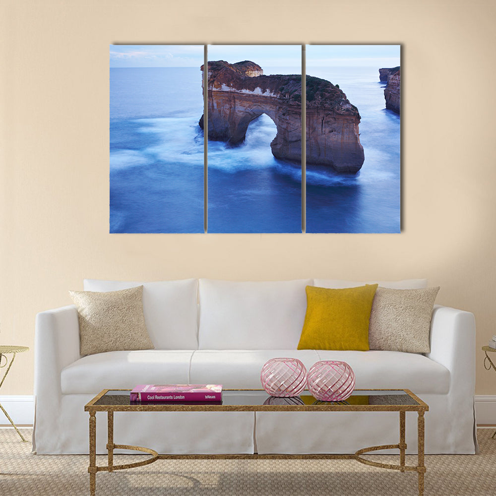 Misty Sea Arch and Limestone Cliffs Canvas Wall Art