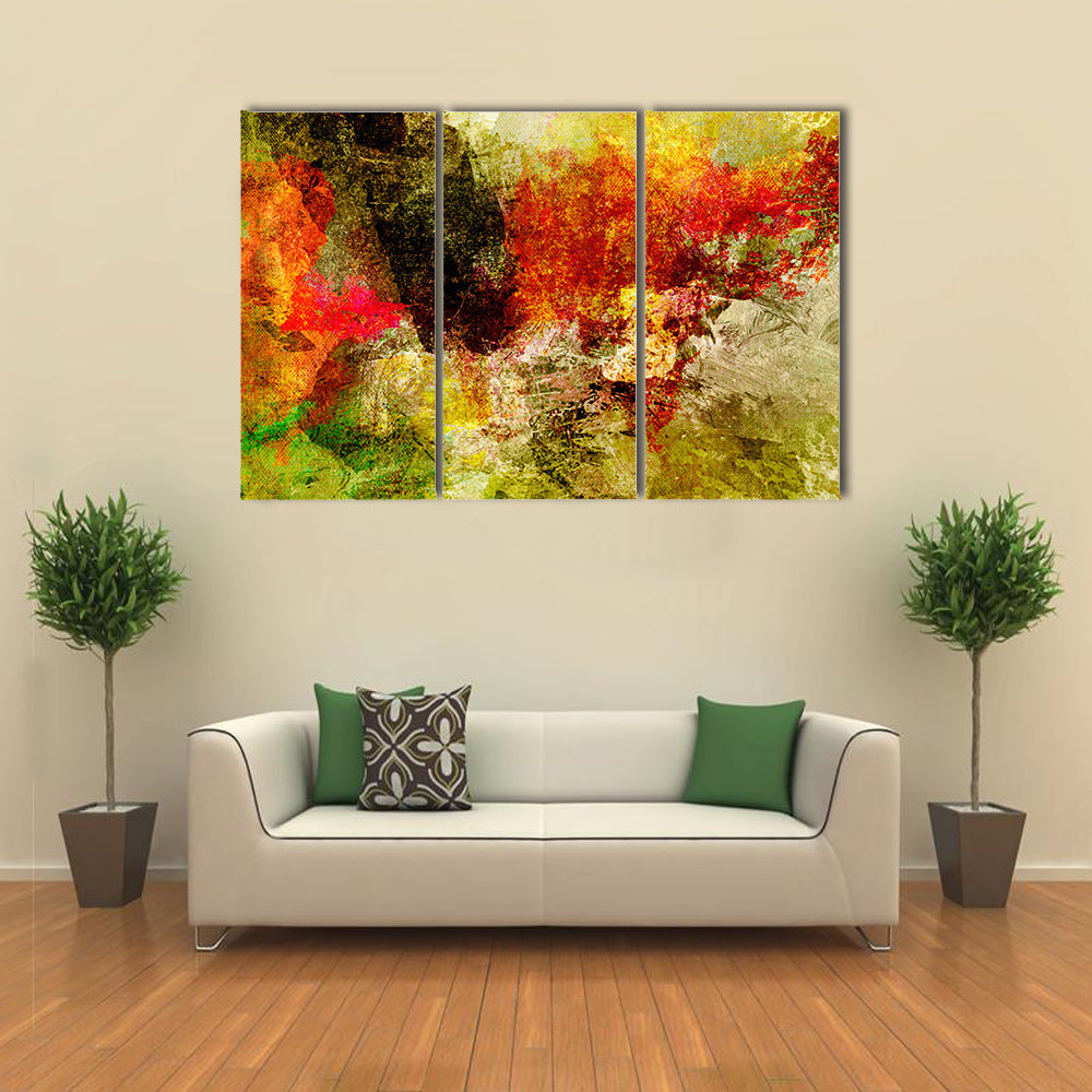 Acrylic Abstract with Central Dark Mass Canvas Wall Art