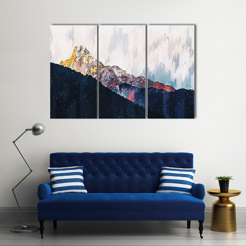 Colorful Abstract Mountain Range Canvas Wall Art