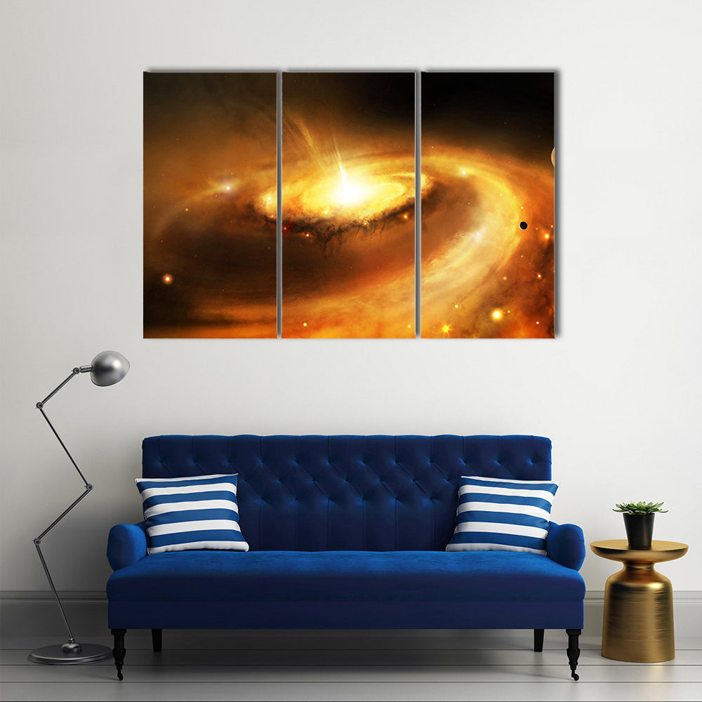 Galaxy Core in Space Canvas Wall Art