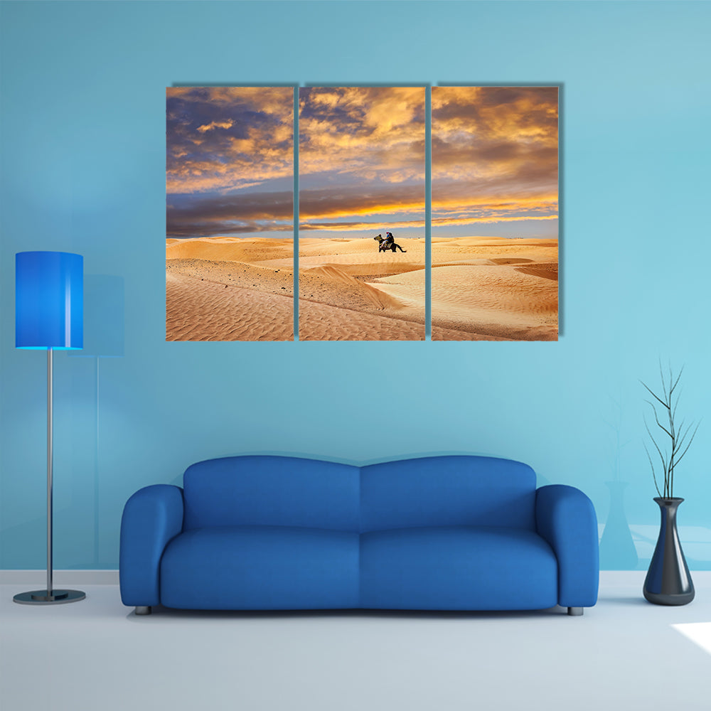Sahara Desert At Sunrise In Tunisia Canvas Wall Art
