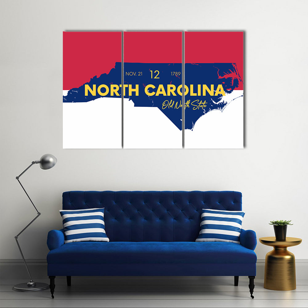 North Carolina State Map Canvas Wall Art