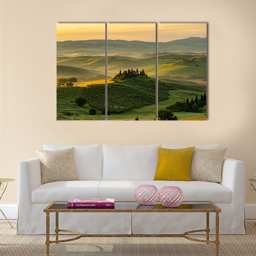 Tuscany Rolling Hills with Cypress Trees Canvas Wall Art