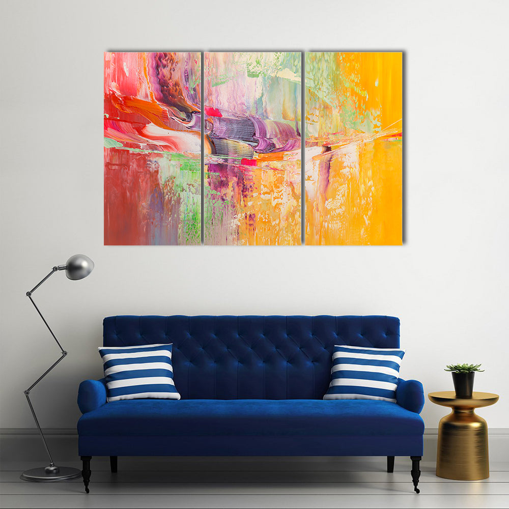 Colorful Abstract Strokes Canvas Wall Art