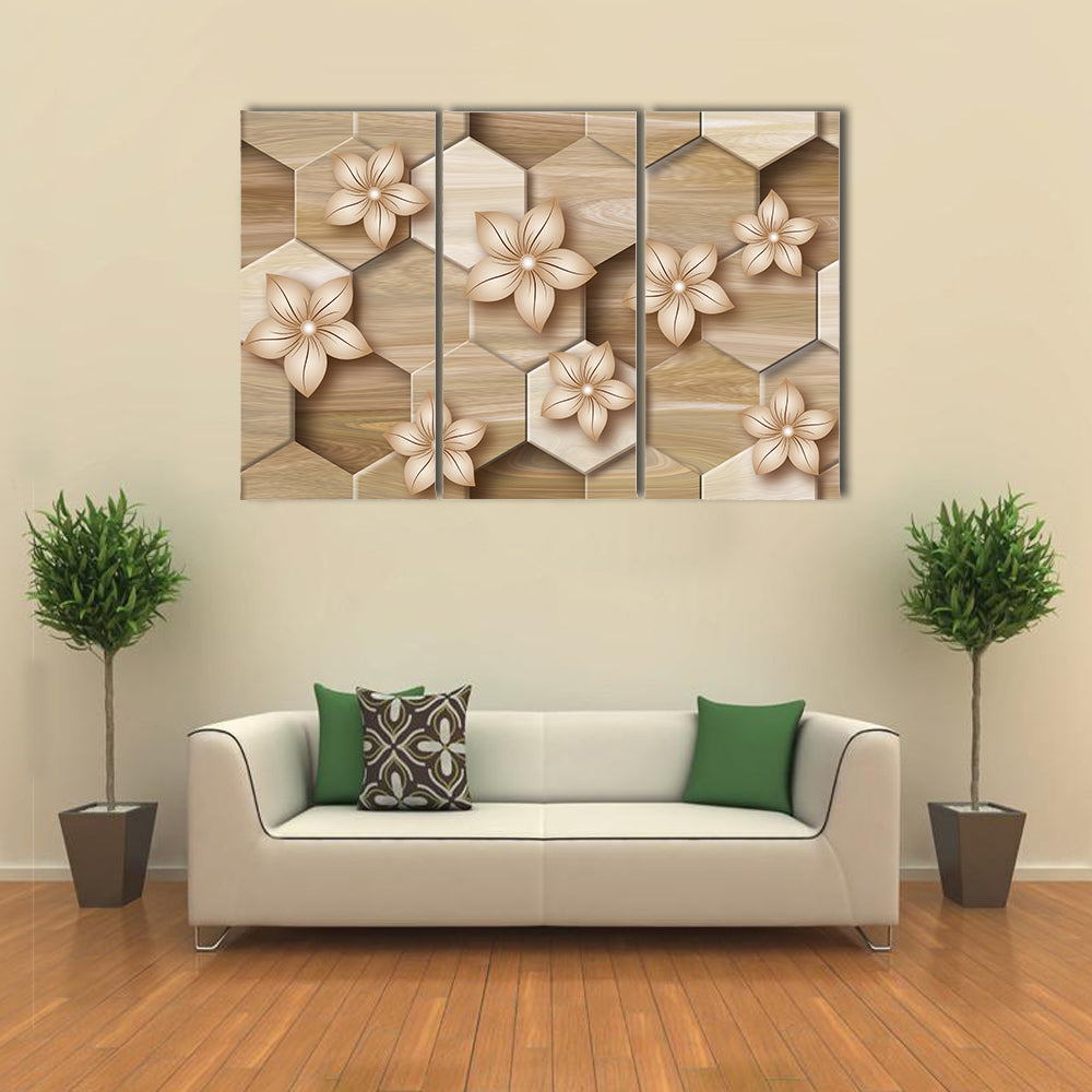 Honeycomb Floral Mural Canvas Wall Art