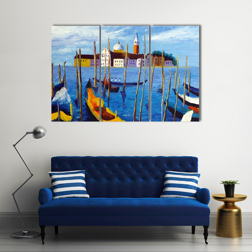 Venetian Gondolas Oil Painting Canvas Wall Art