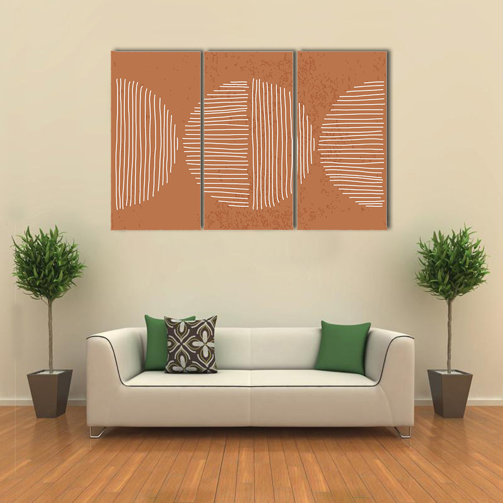 Minimalist Terracotta Geometric Circles Canvas Wall Art