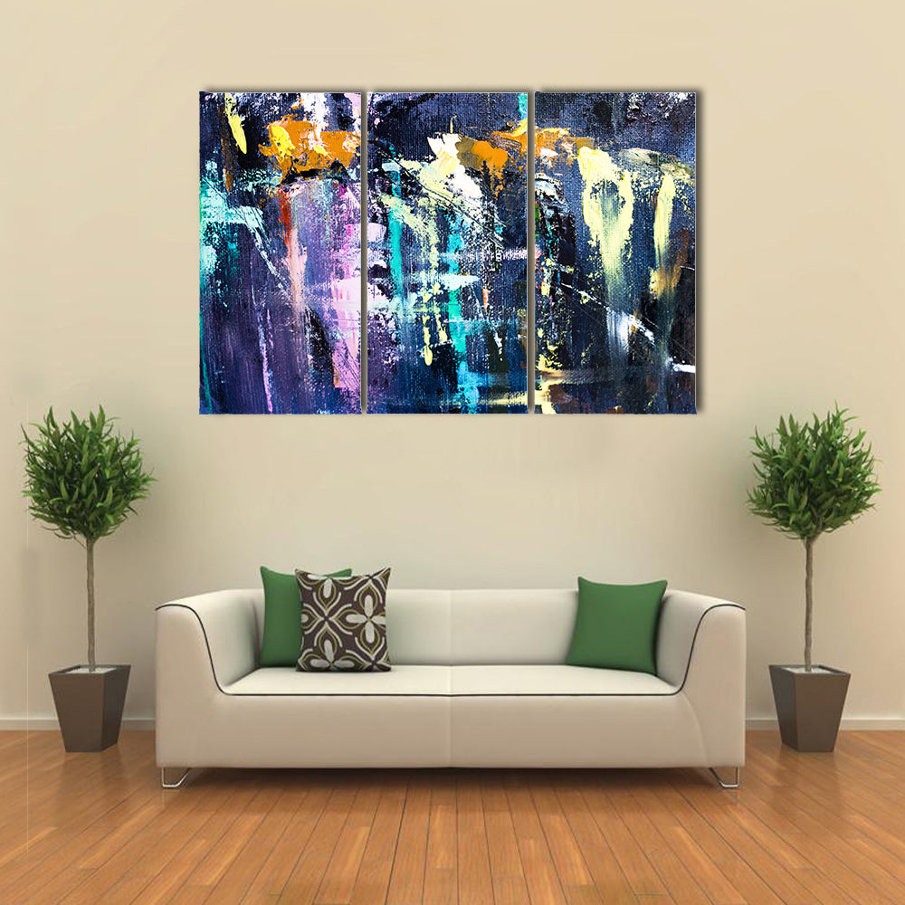 Dark Brushstrokes Abstraction Canvas Wall Art