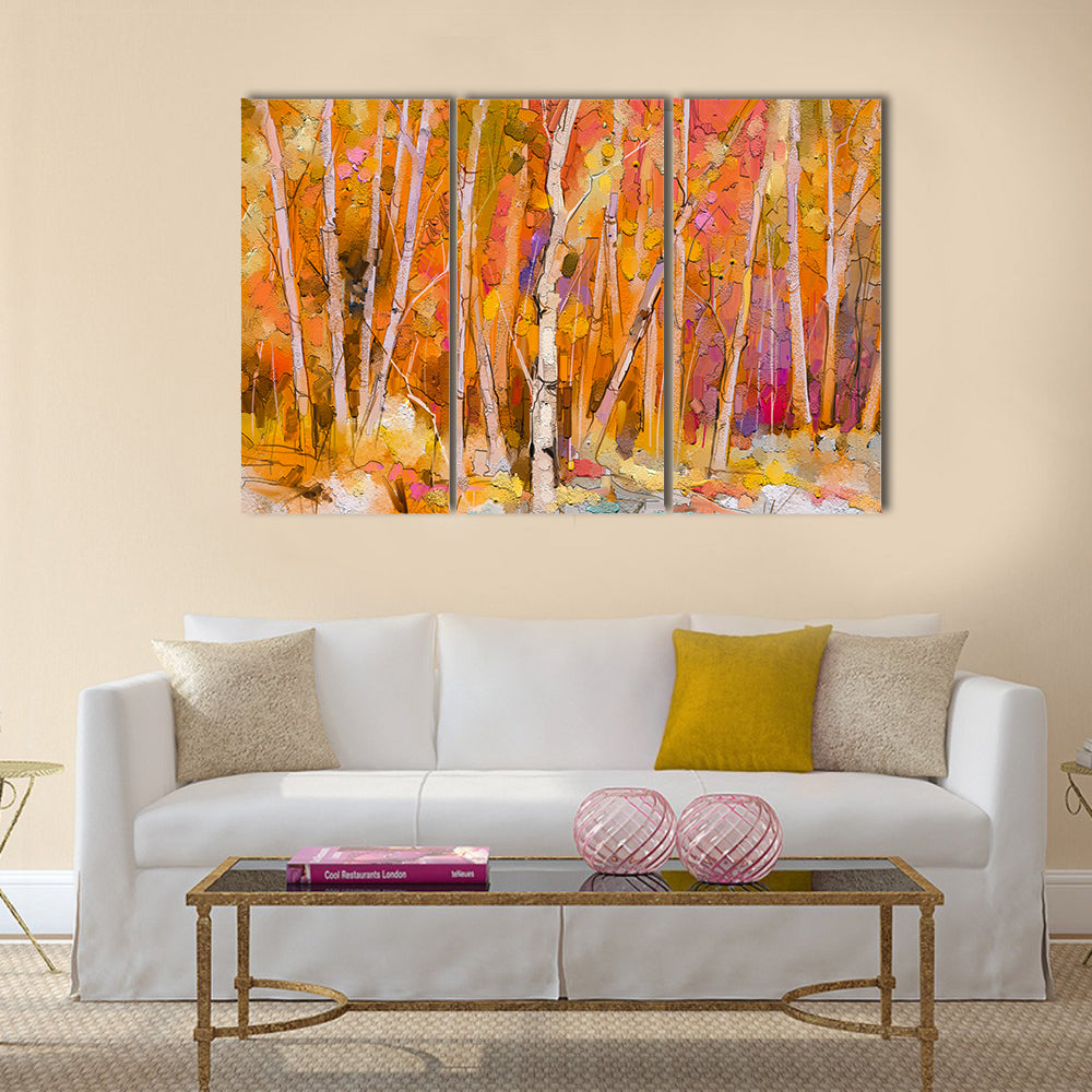 Colorful Aspen Trees Canvas Wall Art