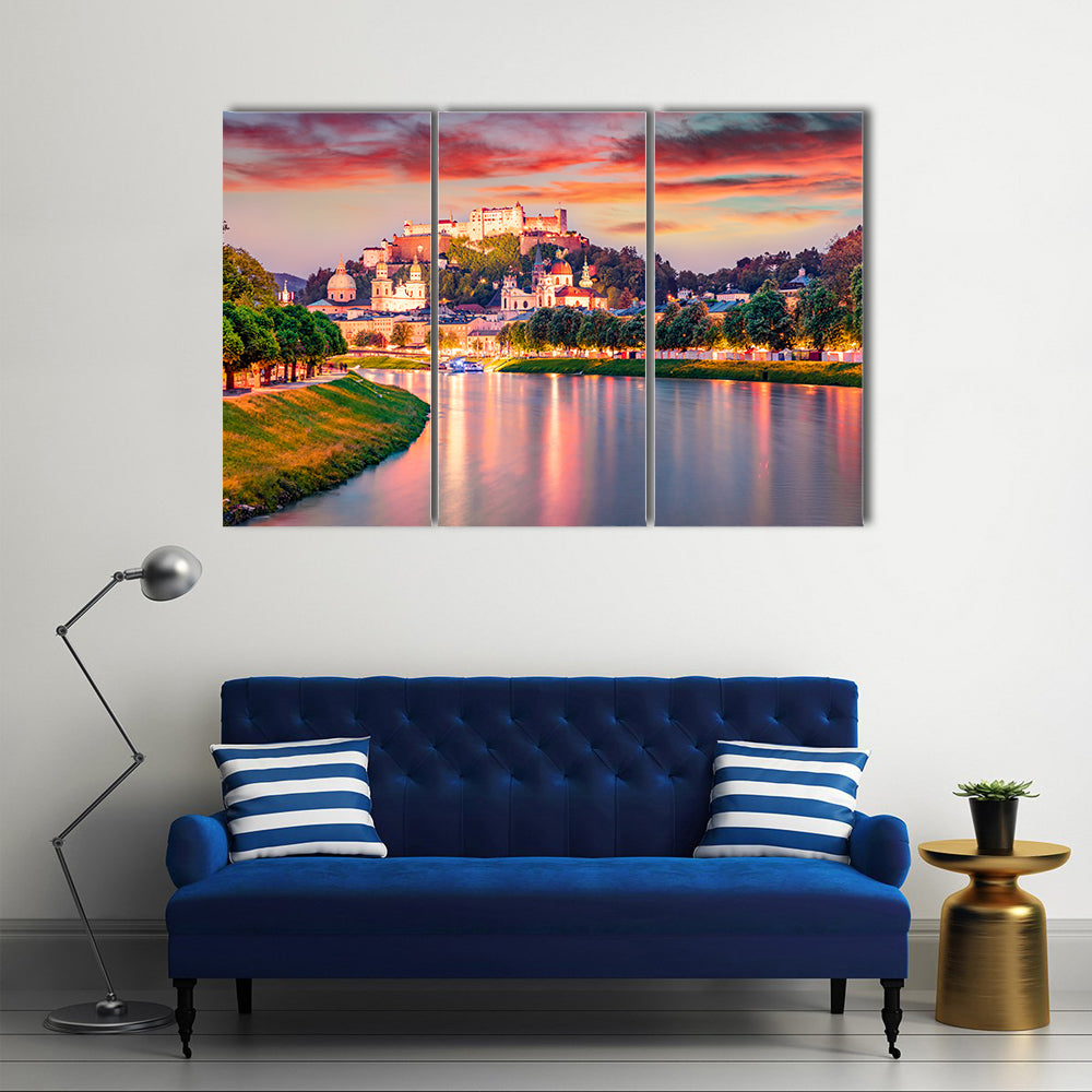 Old Town Of Salzburg In Austria Canvas Wall Art