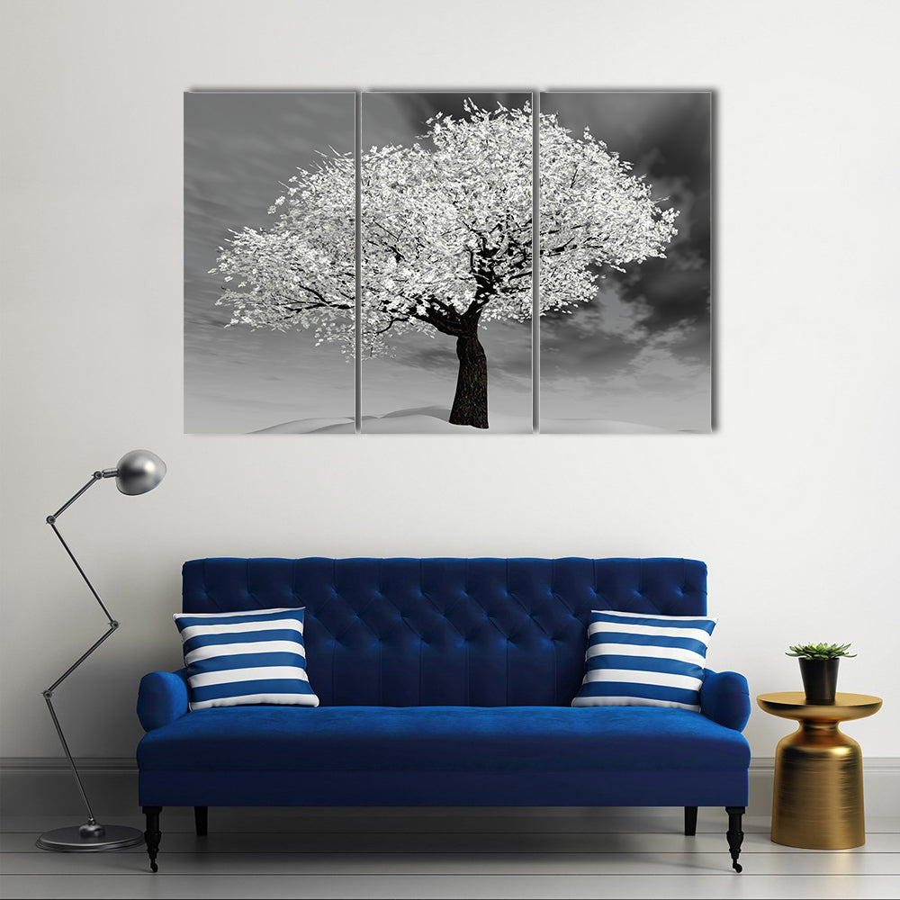 Cherry Tree in Winter Canvas Wall Art