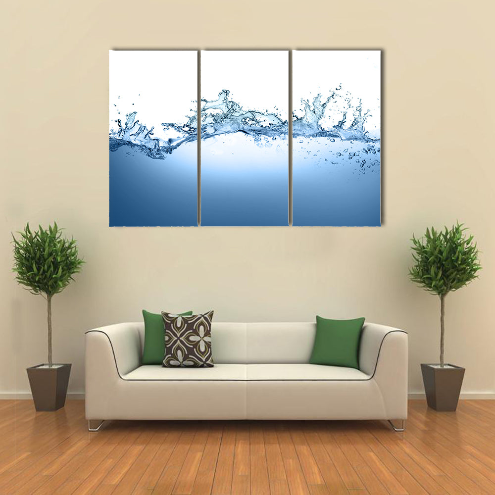 High-speed Water Splash with Bubbles Canvas Wall Art