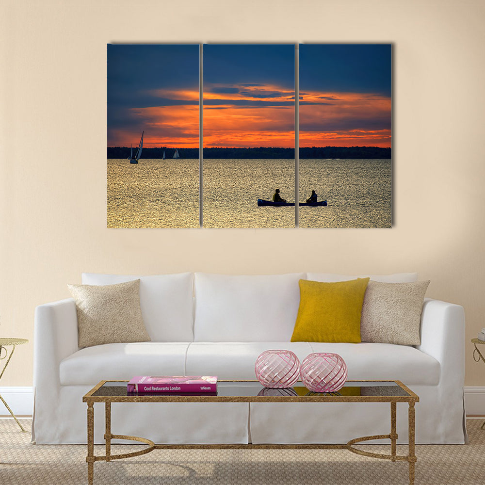 Sunset Over Ottawa River Canvas Wall Art