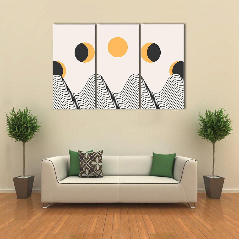 Minimalist Moon Cycle Canvas Wall Art