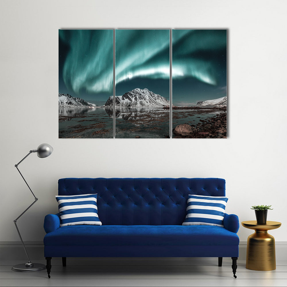 Northern Lights Over Lofoten Canvas Wall Art