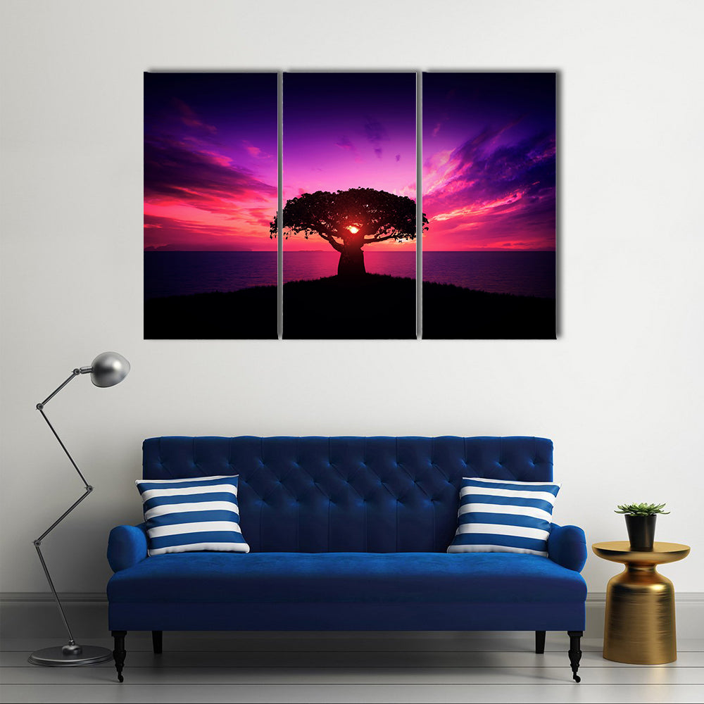 Baobab Tree at Sunset Canvas Wall Art