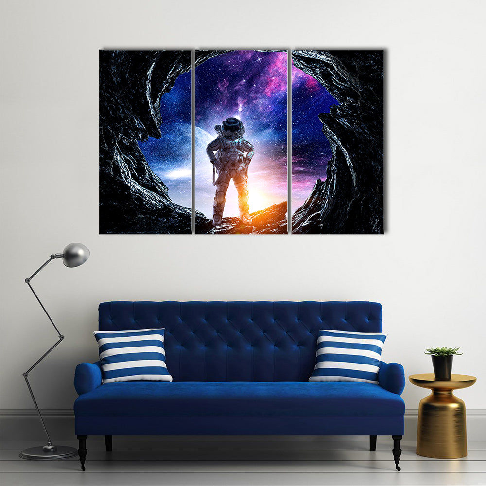 Astronaut at Spacewalk Canvas Wall Art