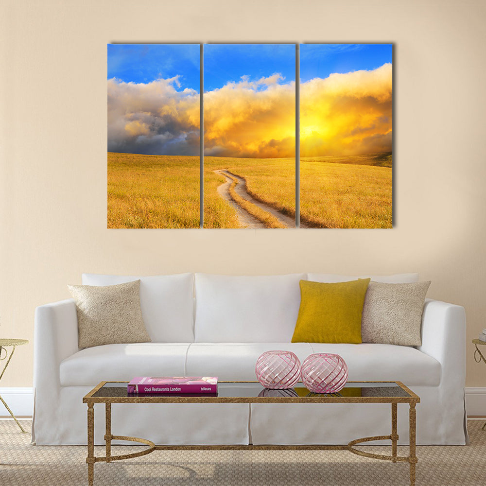 Sunrise Over the Meadow Canvas Wall Art