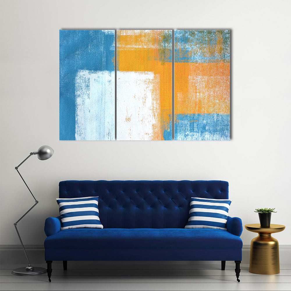 Hand-drawn Abstract Geometric Color Blocks Canvas Wall Art