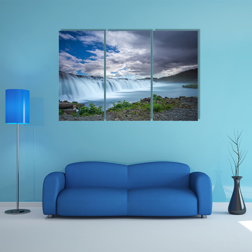Faxi Waterfall In Iceland Canvas Wall Art