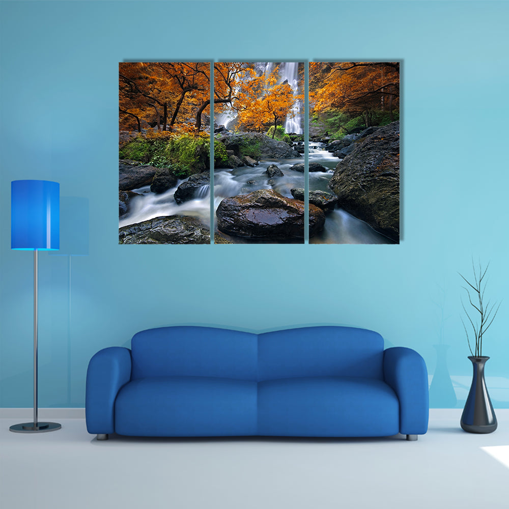 Konglan Waterfall In Kampangpejt Province Thailand Canvas Wall Art