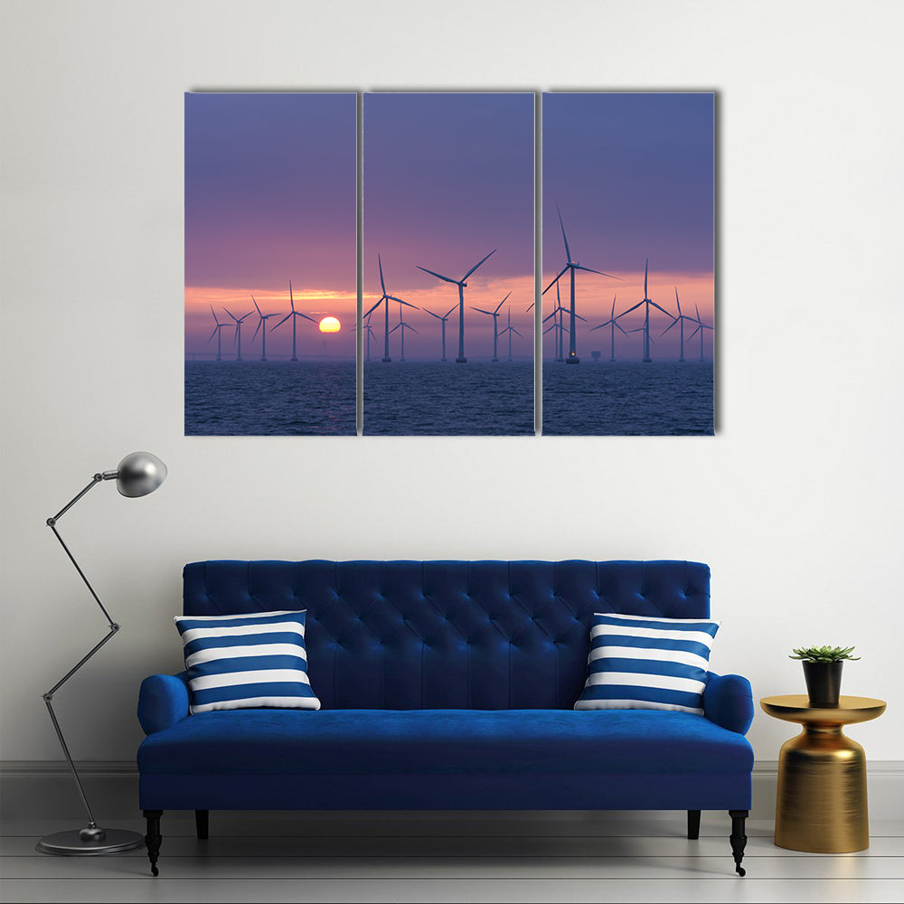 Lillgrund Offshore Wind Farm At Daybrake Canvas Wall Art